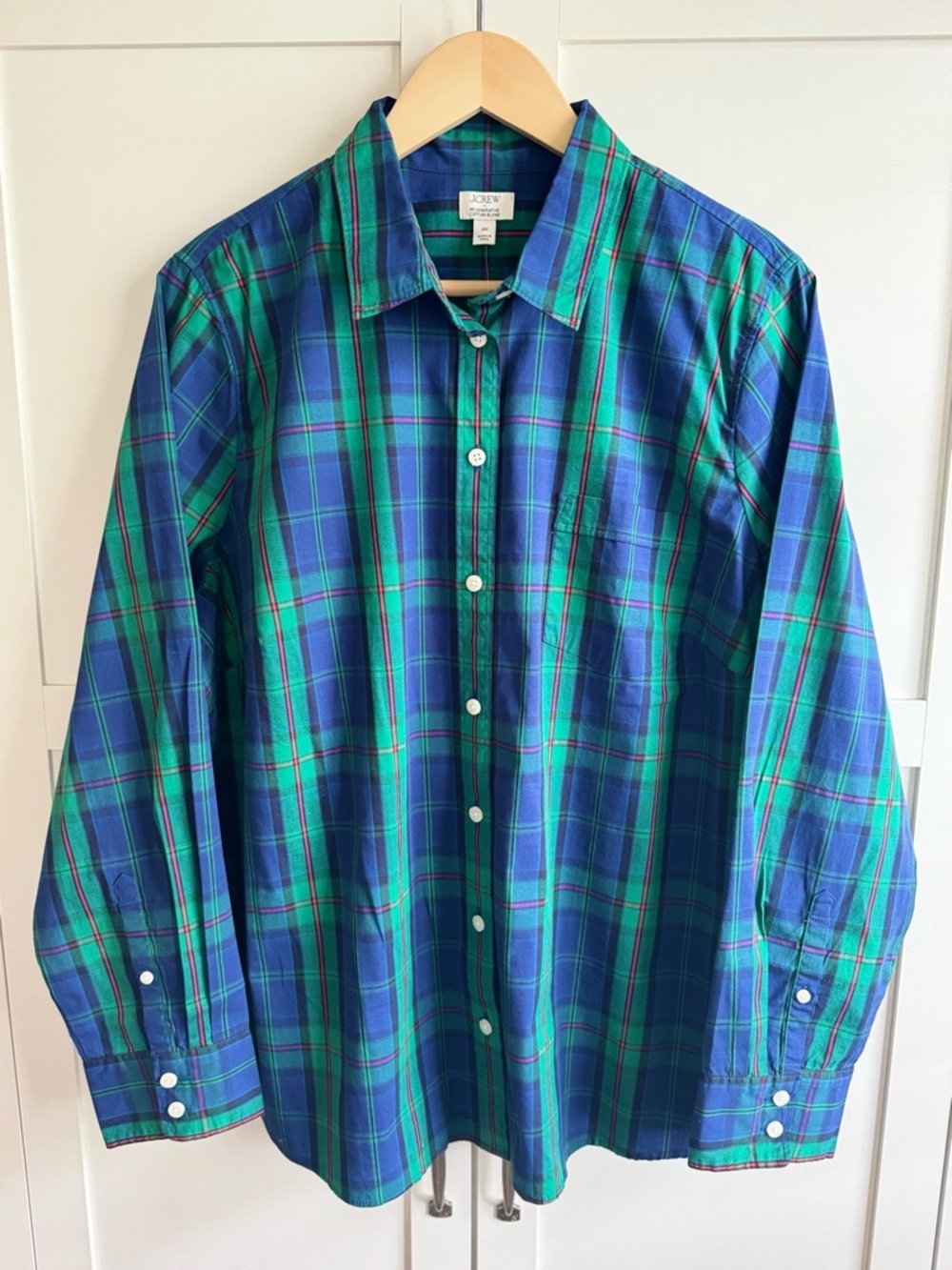 J.Crew Factory Plaid Lightweight Cotton-Blend Shirt in Signature Fit Size 2X - Picture 1 of 3